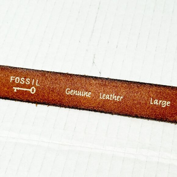 Fossil Womens Lather Belt Silver Metallic Square Rhinestone Buckle Bling Sz L main image 5
